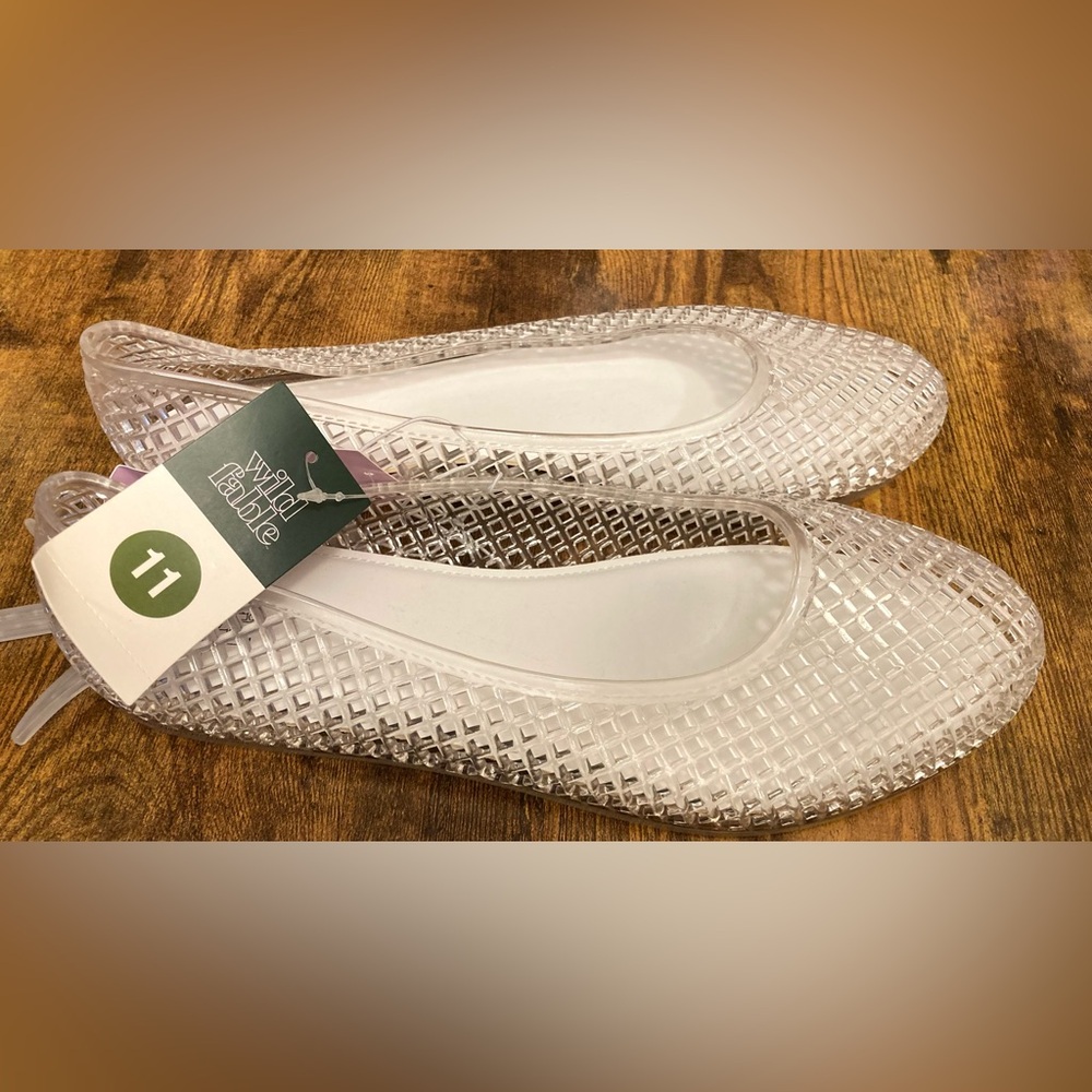 Women's Isabella Jelly Flats - Wild Fable Clear Size 11 new - Picture 3 of 6